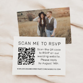 Visita Tarjeta de respuesta de boda con escaneo de foto m