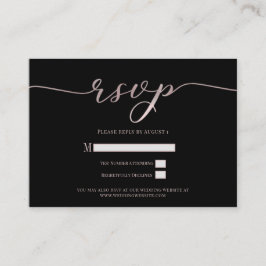 Visita Tarjeta de Respuesta de Boda R.S.V.P. con Letra Ne
