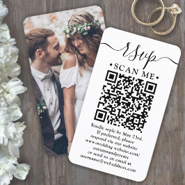 Visita Tarjeta de Respuesta RSVP con Código QR y Foto par