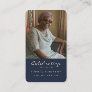 Visita Tarjeta de rezo azul conmemorativa del guión dorad