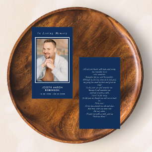 Visita Tarjeta de rezo azul simple para honores funerales