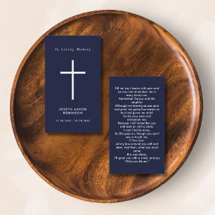 Visita Tarjeta de rezo simple conmemorativa azul de la Ma
