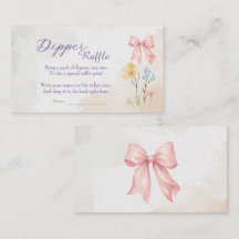Tarjeta de rifa de cucharón de acuarela floral con