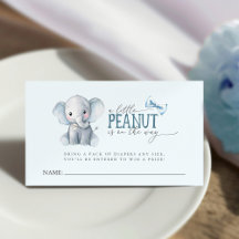 Tarjeta de Rifa de Pañales de Elefante de Acuarela