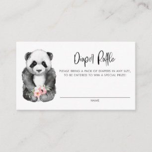 Visita Tarjeta de rifa de pañales floral de panda bebé ac