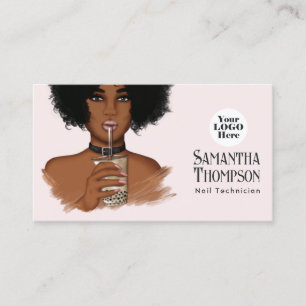 Visita Tarjeta de salón de manicura Rose Gold & Blush par