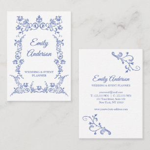 Visita Tarjeta de saludo victoriana Blue Elegant
