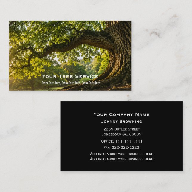 Visita Tarjeta de servicio de árboles (Anverso / Reverso)
