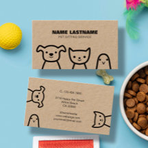 Tarjeta de Servicio de Mascotas Kraft Personalizab