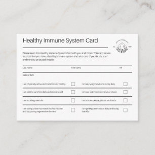 Visita Tarjeta de sistema inmune saludable   Paquete de 1
