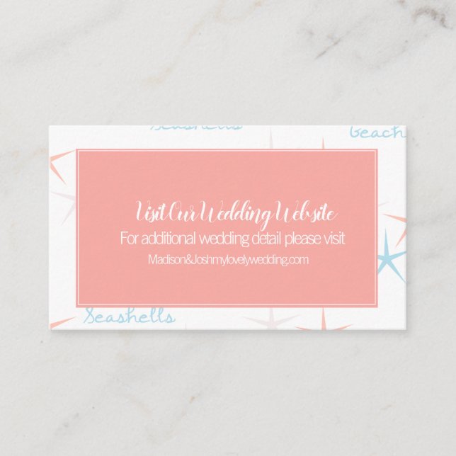 Visita Tarjeta de sitio web de boda moderna de verano en  (Anverso)