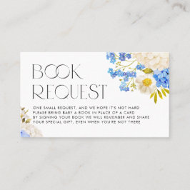 Visita Tarjeta de solicitud de libro Boho Blue and White 