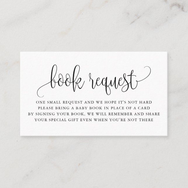 Visita Tarjeta de solicitud de libro de Baby Shower con g (Anverso)