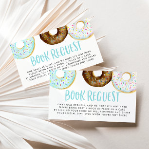 Visita Tarjeta de solicitud de libro de donuts azules y d