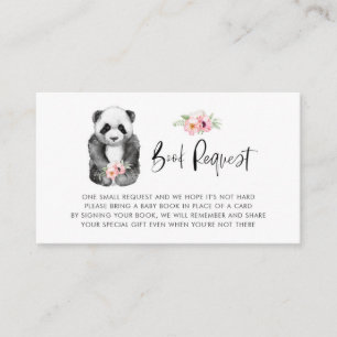Visita Tarjeta de solicitud de libro floral de panda bebé