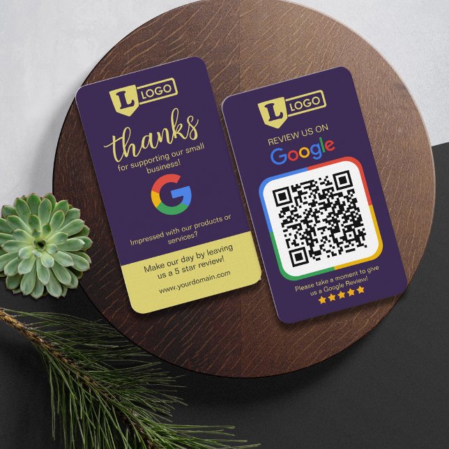 Visita Tarjeta de solicitud de reseña de Google con códig (Google customer review request business card with QR code)