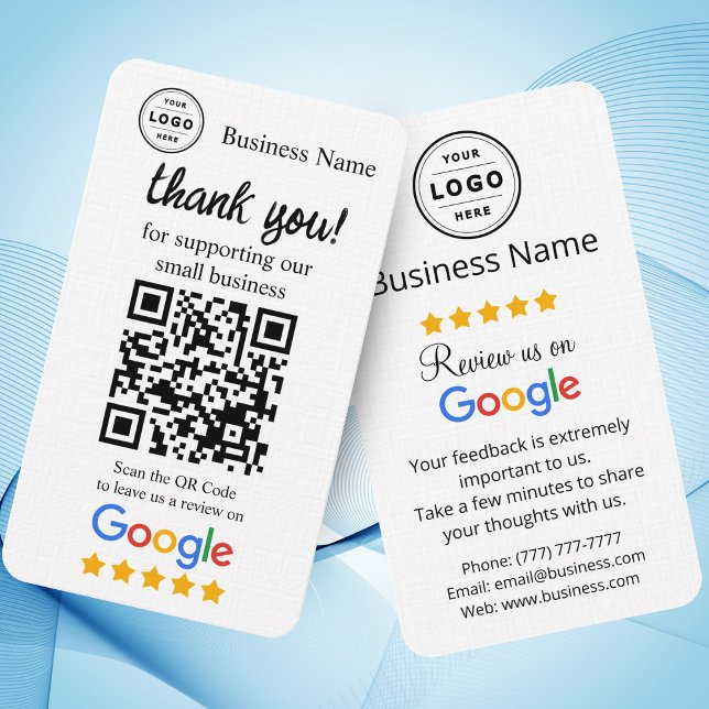 Visita Tarjeta de solicitud de reseña de Google con códig (Google Review Request Card, personalize it with your logo and QR Code, )