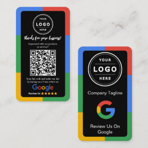 Visita Tarjeta de solicitud de reseña de Google con logot