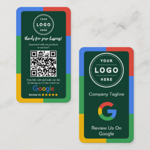 Visita Tarjeta de solicitud de reseña de Google con logot