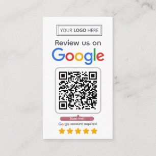 Visita Tarjeta de solicitud de reseña de Google con logot