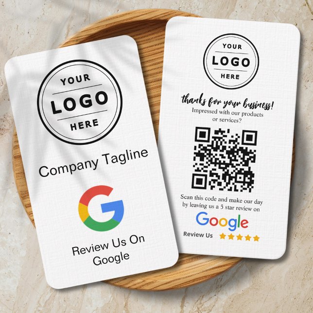 Visita Tarjeta de solicitud de reseña de Google con logot (Google Feedback business cards with QR code)