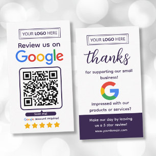 Visita Tarjeta de solicitud de reseña de Google con logot
