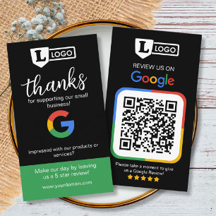 Visita Tarjeta de solicitud de reseña de Google con logot