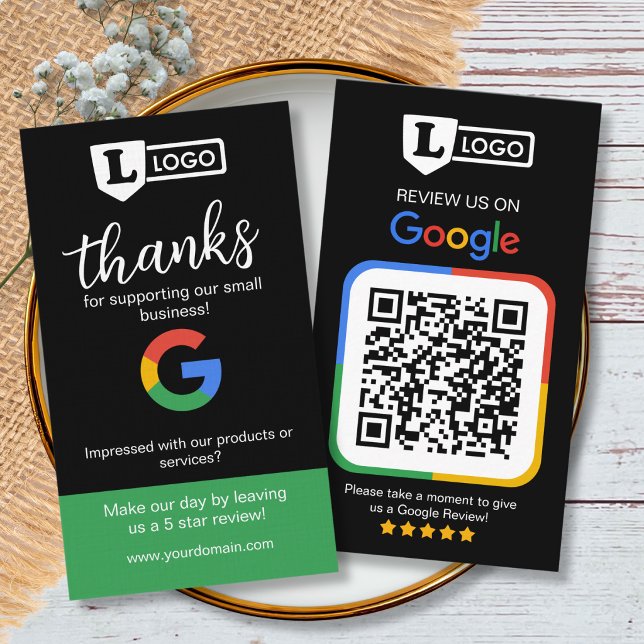 Visita Tarjeta de solicitud de reseña de Google con logot (review business cards, feedback business cards)