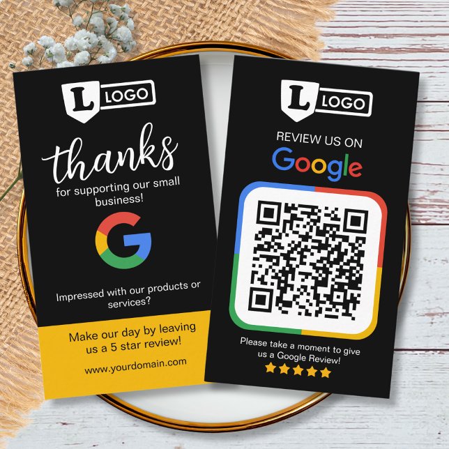 Visita Tarjeta de solicitud de reseña de Google con logot (Google review business cards)