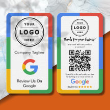 Tarjeta de solicitud de reseña de Google con logot