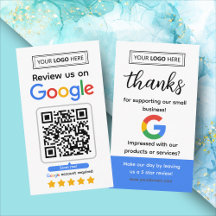 Tarjeta de solicitud de reseña de Google con logot