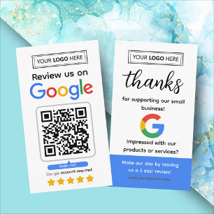 Visita Tarjeta de solicitud de reseña de Google con logot