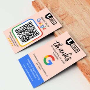 Visita Tarjeta de solicitud de reseña de Google con logot
