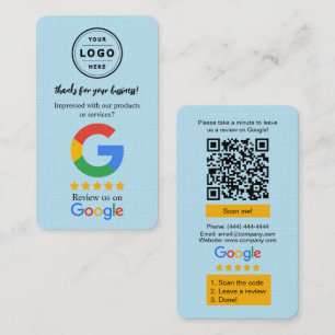 Visita Tarjeta de solicitud de reseña de Google con logot