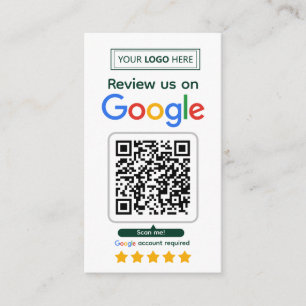 Visita Tarjeta de solicitud de reseña de Google con logot