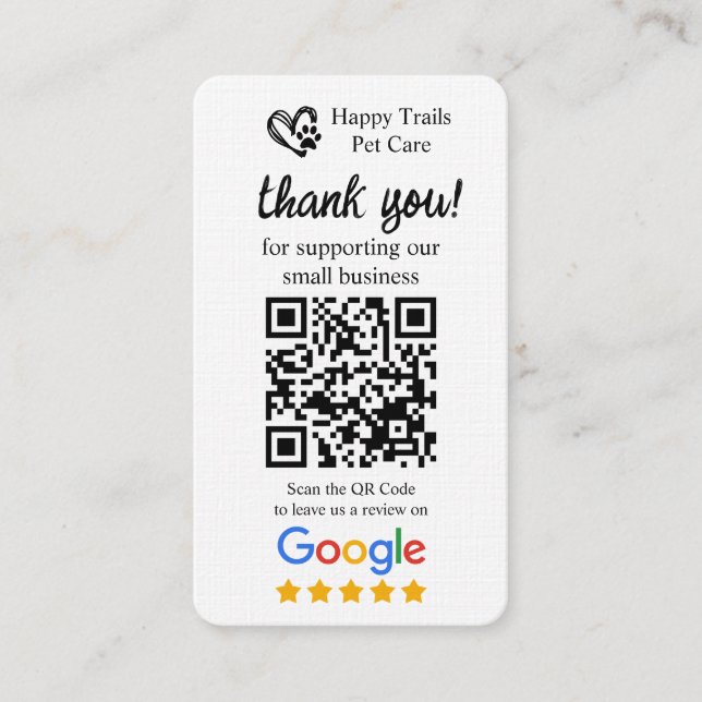 Visita Tarjeta de solicitud de reseña de Google para cuid (Anverso)