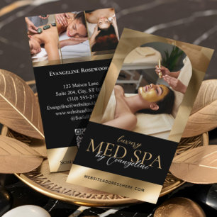 Visita Tarjeta de Spa de Lujo Med Arch Luxe Foto Negro Or
