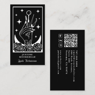 Visita Tarjeta de Tarot de Lash Tech Negra Tarjeta de Neg