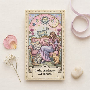 Visita Tarjeta de Tarot Gato Místico Niñera Gato Amante d