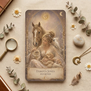 Visita Tarjeta de Tarot Mujer Celestial Sol Luna Cuidador
