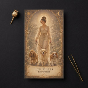 Visita Tarjeta de Tarot Mujer Mística Celestial Paseadora