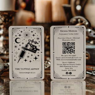 Visita Tarjeta de tatuador celestial Tarot Retro Vintage