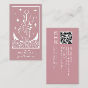 Visita Tarjeta de Técnico de Pestañas Mystic Rose Tarot