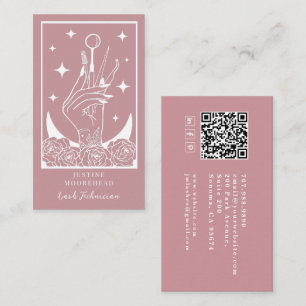 Visita Tarjeta de Técnico de Pestañas Mystic Rose Tarot