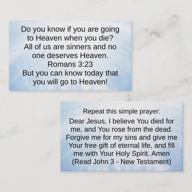 Visita Tarjeta de testigo cristiana (Anverso / Reverso)