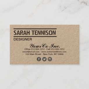 Visita Tarjeta de trabajo Kraft Lattice Personalizado Pla
