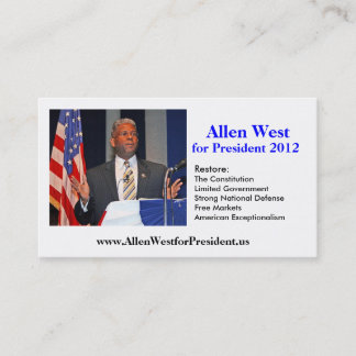 Visita Tarjeta de visita, Allen del oeste para el