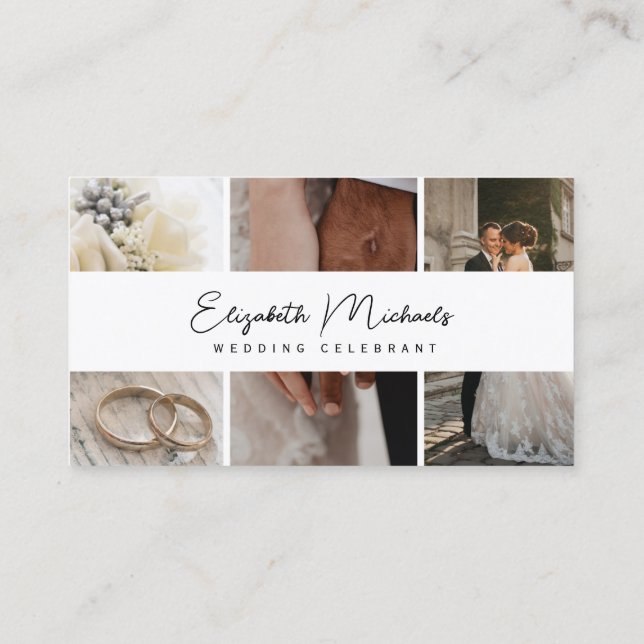 Visita Tarjeta de visita, Boda Celebrante moderno (Reverso)