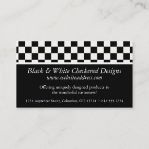 Visita Tarjeta de visita:: Diseño a cuadros negro y