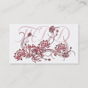 Visita Tarjeta de visita:: Diseño floral rojo de Lotus